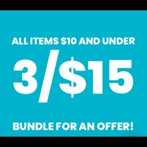 3/$15 - all items $10 and under